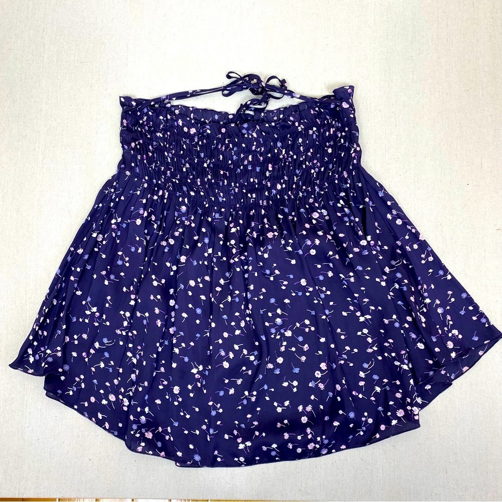 EXPRESS Floral Print Navy Blue Mini Skirt